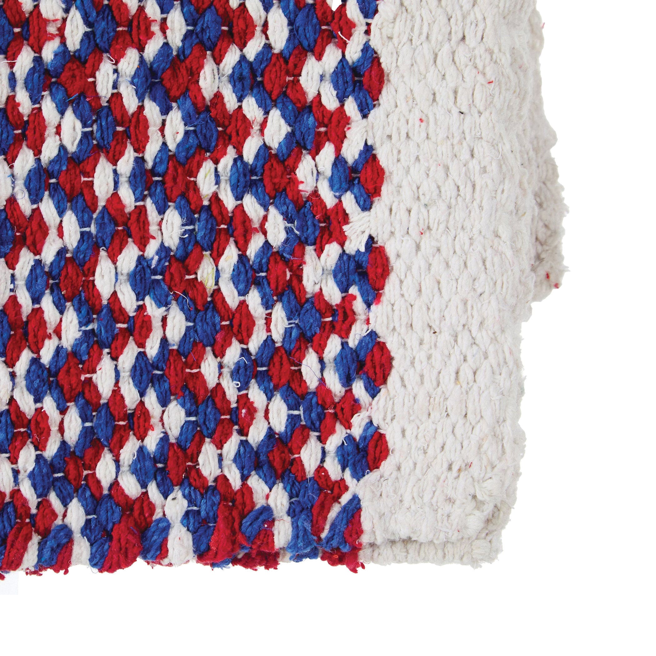Mayatex 1340-76 Double Weave Saddle Blanket, Acrylic Blend, Blue/Cream/Red