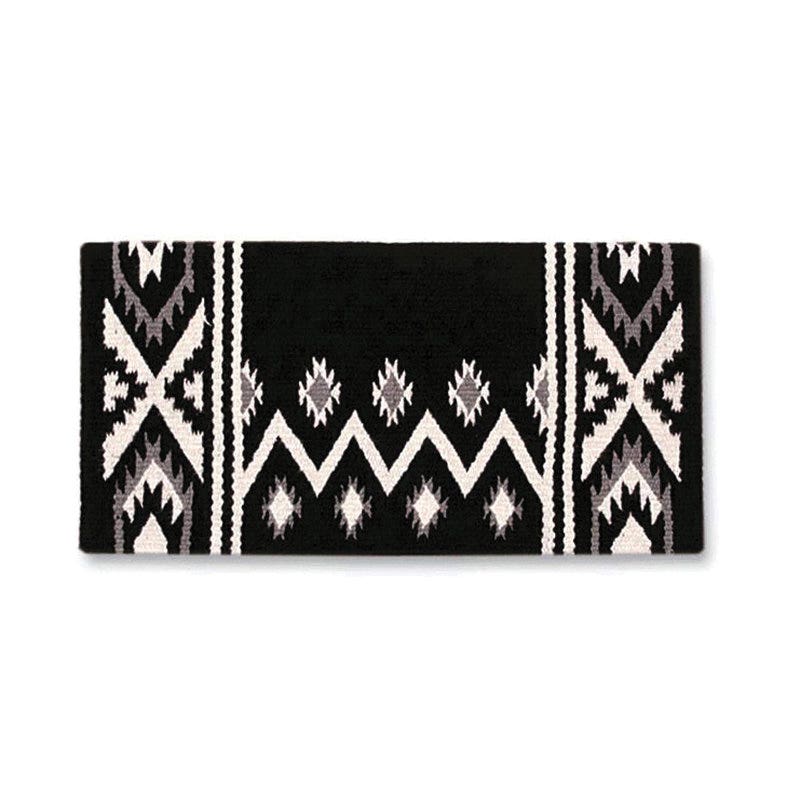 Mayatex New Phoenix Series 1431-8 Saddle Blanket, New Zealand Wool, Ash/Black/Cream