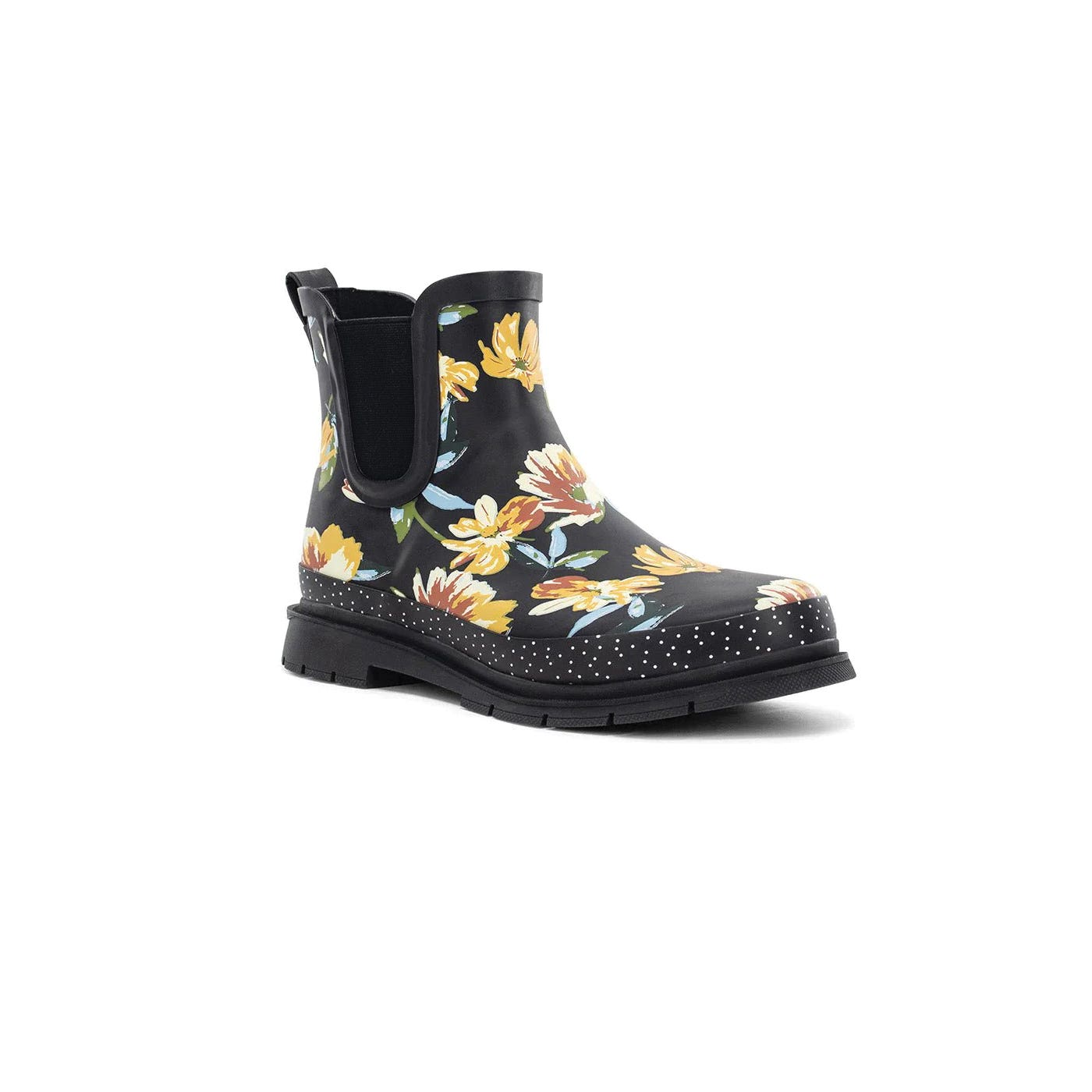 Western Chief 21409418P-BLK-11 Rain Boots, 11, Floral, Black, Rubber Upper