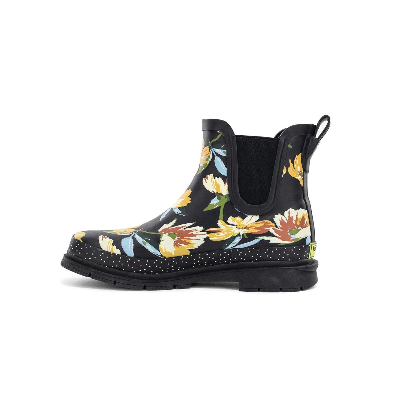 Western Chief 21409418P-BLK-11 Rain Boots, 11, Floral, Black, Rubber Upper