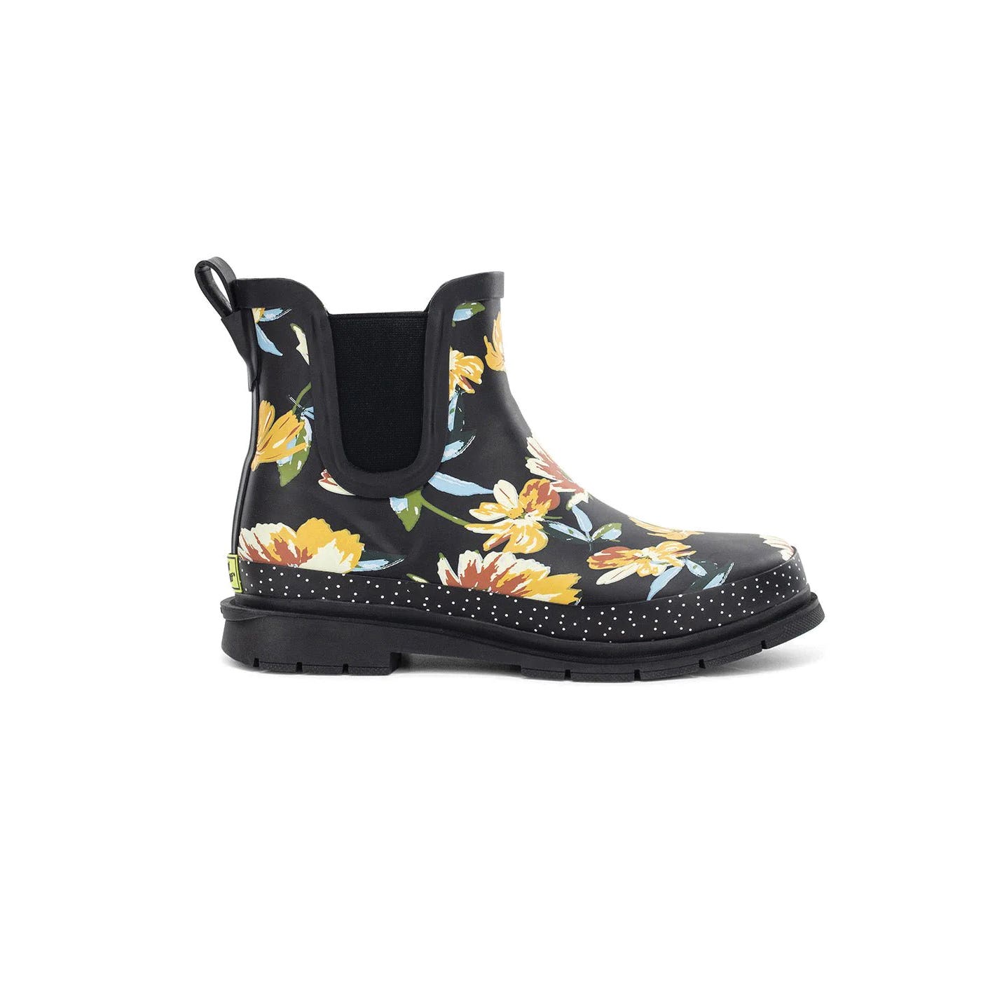 Western Chief 21409418P-BLK-10 Rain Boots, 10, Floral, Black, Rubber Upper