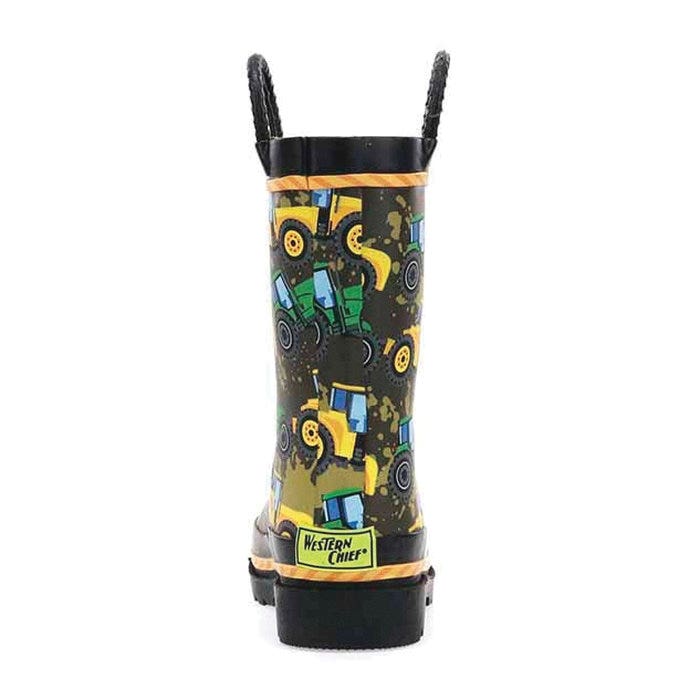Western Chief 2410788B-Tup-2 Rain Boots, 2, 8-2/3 in W, Tractor, Taupe, Rubber Upper