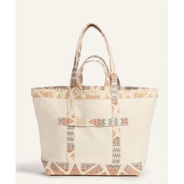 Pendleton Astoria Series 38589Z-41194-IVRY Canvas Tote, L, Ponderosa, Ivory