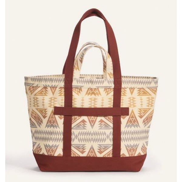 Pendleton Astoria Series 38589Z-41194-BRCK Canvas Tote, L, Ponderosa, Brick