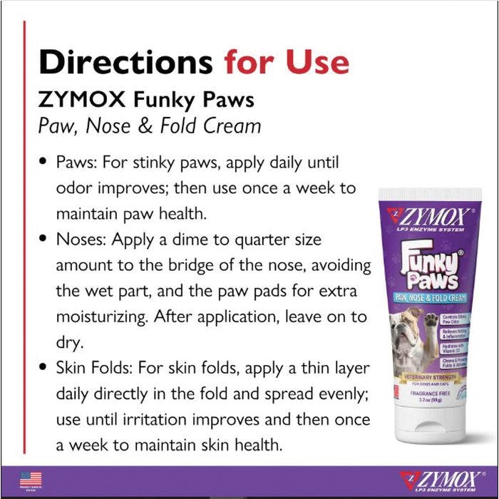 Zymox RZFP032 Funky Paw Cream, 3.2 oz Tube