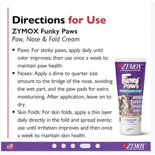 Zymox RZFP032 Funky Paw Cream, 3.2 oz Tube