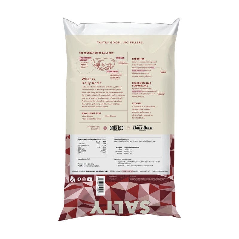Redmond Daily Red Crushed Series Horse Mineral Supplement, Powder, 25 lb Bag