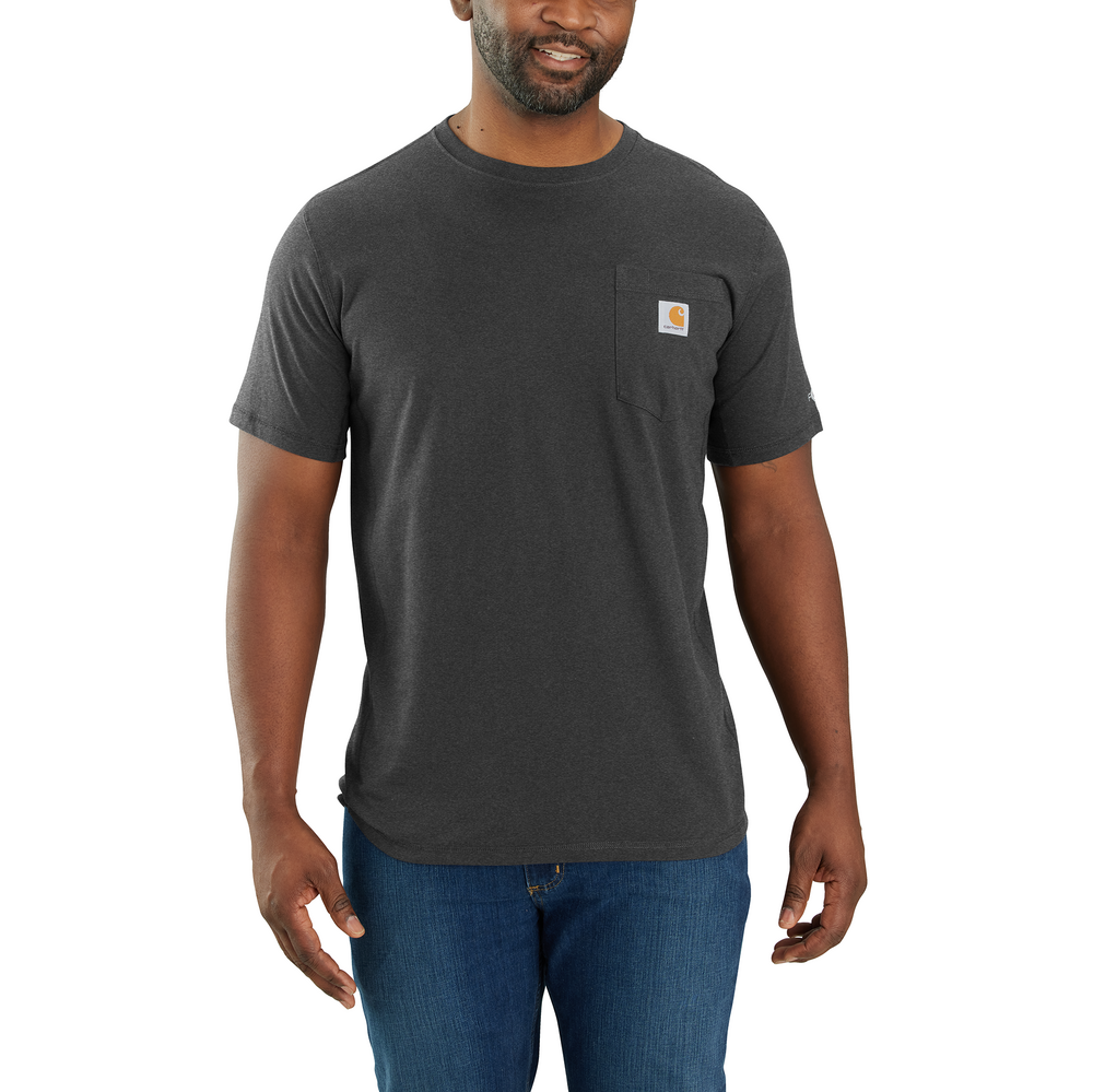 Carhartt Men's Force® Relaxed Fit Short-Sleeve Pocket T-Shirt, Carbon Heather, 2XL