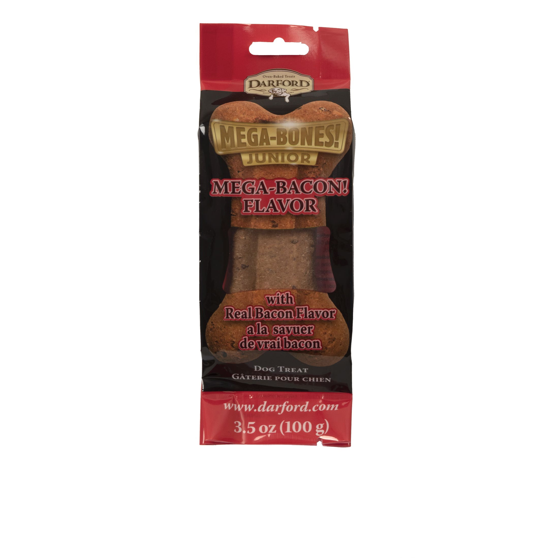 Darford Mega Bones Dog Treat Junior, Bacon, 3.5 oz