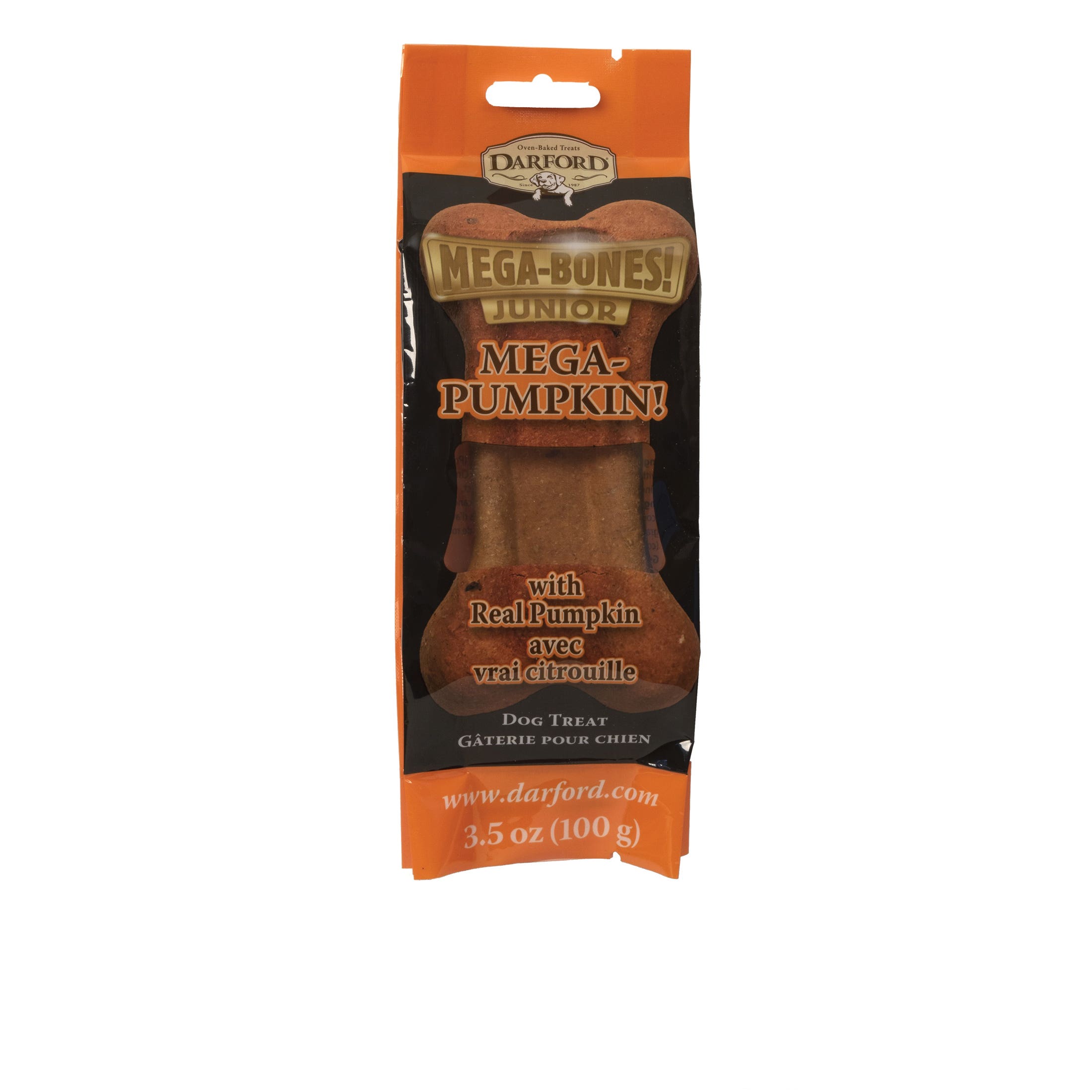 Darford Mega Bones Dog Treat, Pumpkin, 3.5 oz