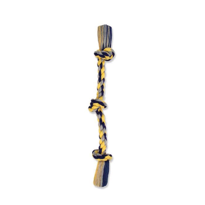 Mammoth Flossy Chews Dog Toy, XL, 3-Knot Rope Tug, Cotton, Multi-Color