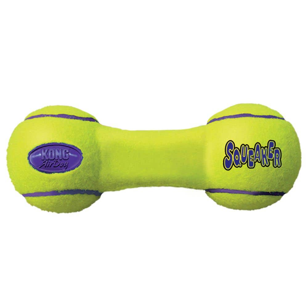 Kong AirDog Dog Toy, S, Dumbbell, Fabric, Yellow