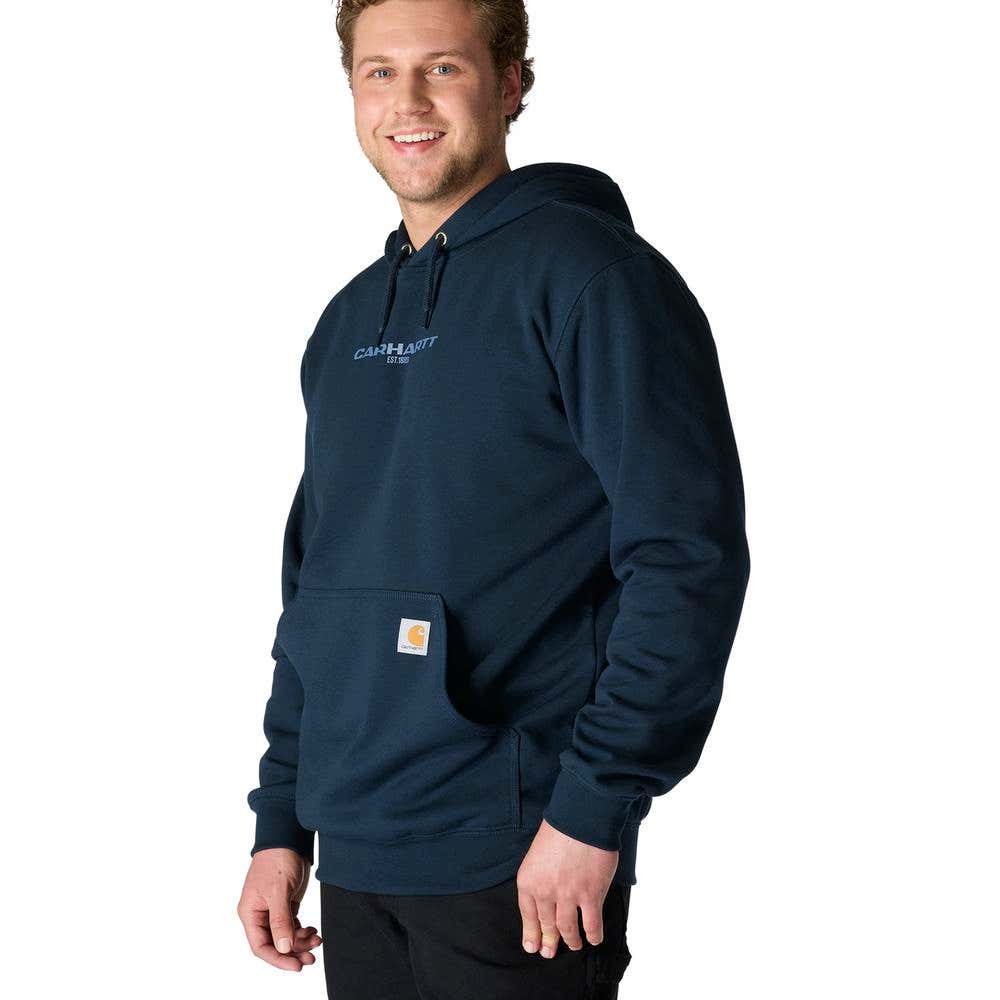 Carhartt Men's Rain Defender Loose Fit Midweight 1889 Graphic Sweatshirt, New Navy, M