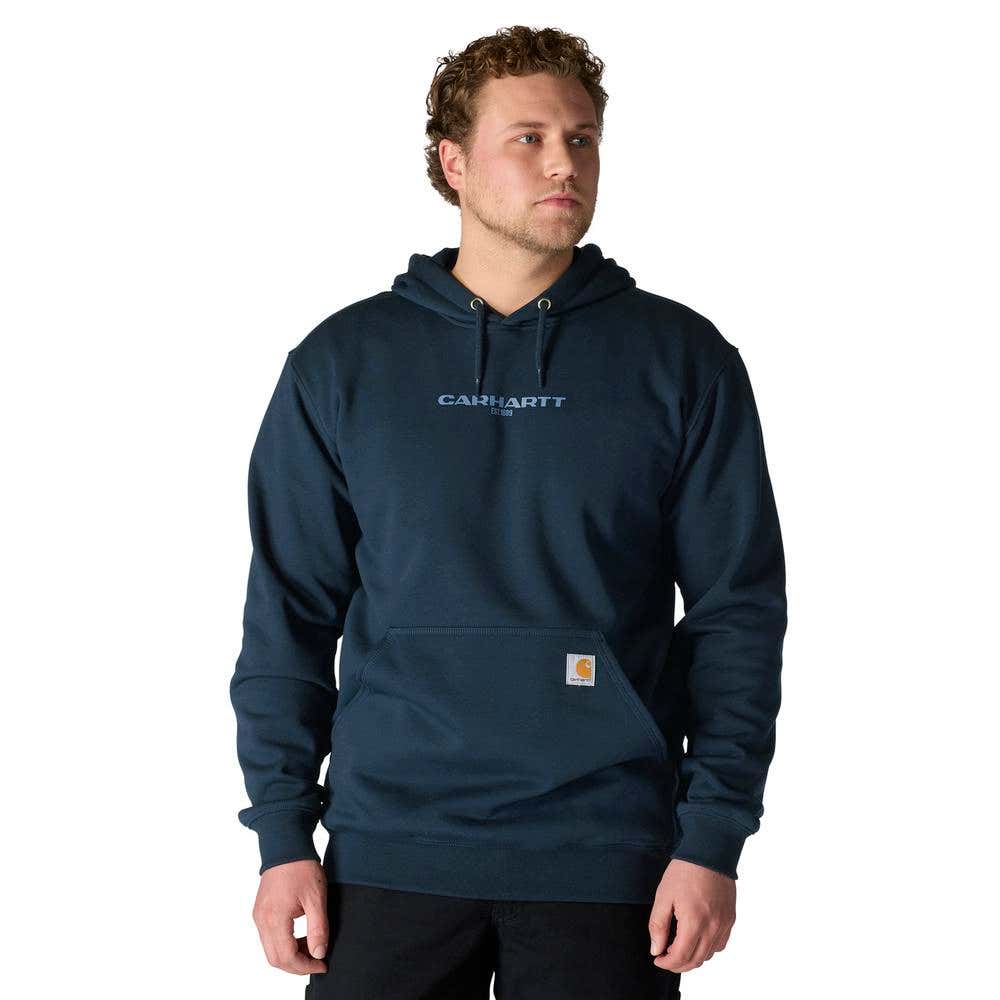 Carhartt Men's Rain Defender Loose Fit Midweight 1889 Graphic Sweatshirt, New Navy, M