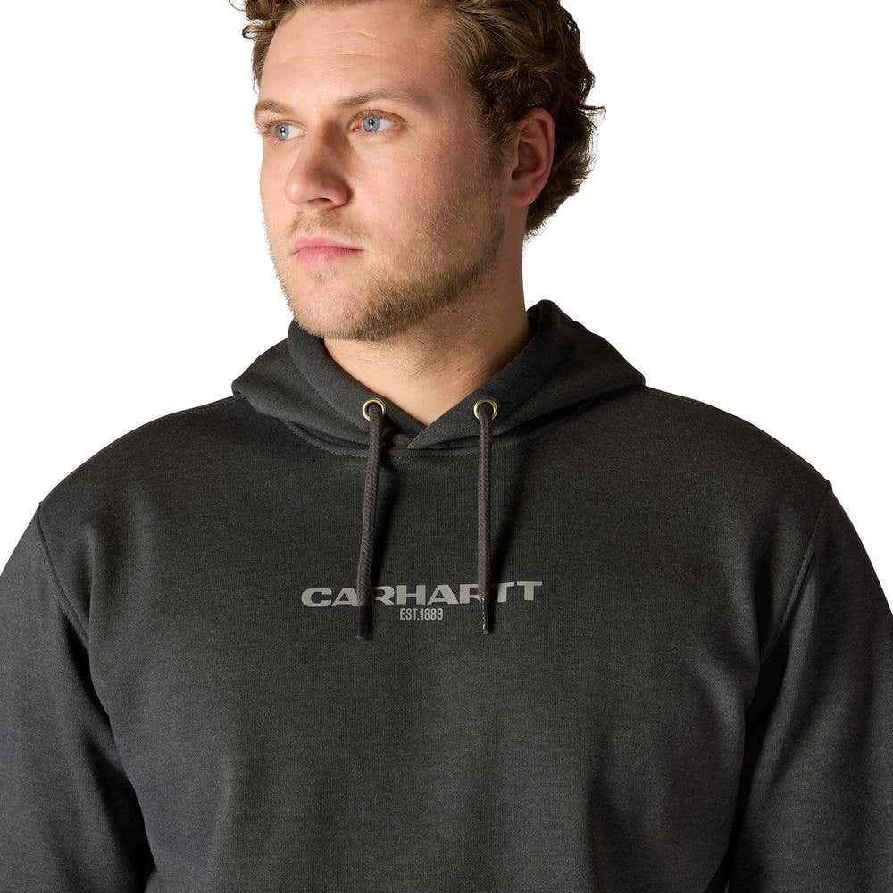 Carhartt Men's Rain Defender Loose Fit Midweight 1889 Graphic Sweatshirt, Carbon Heather, L