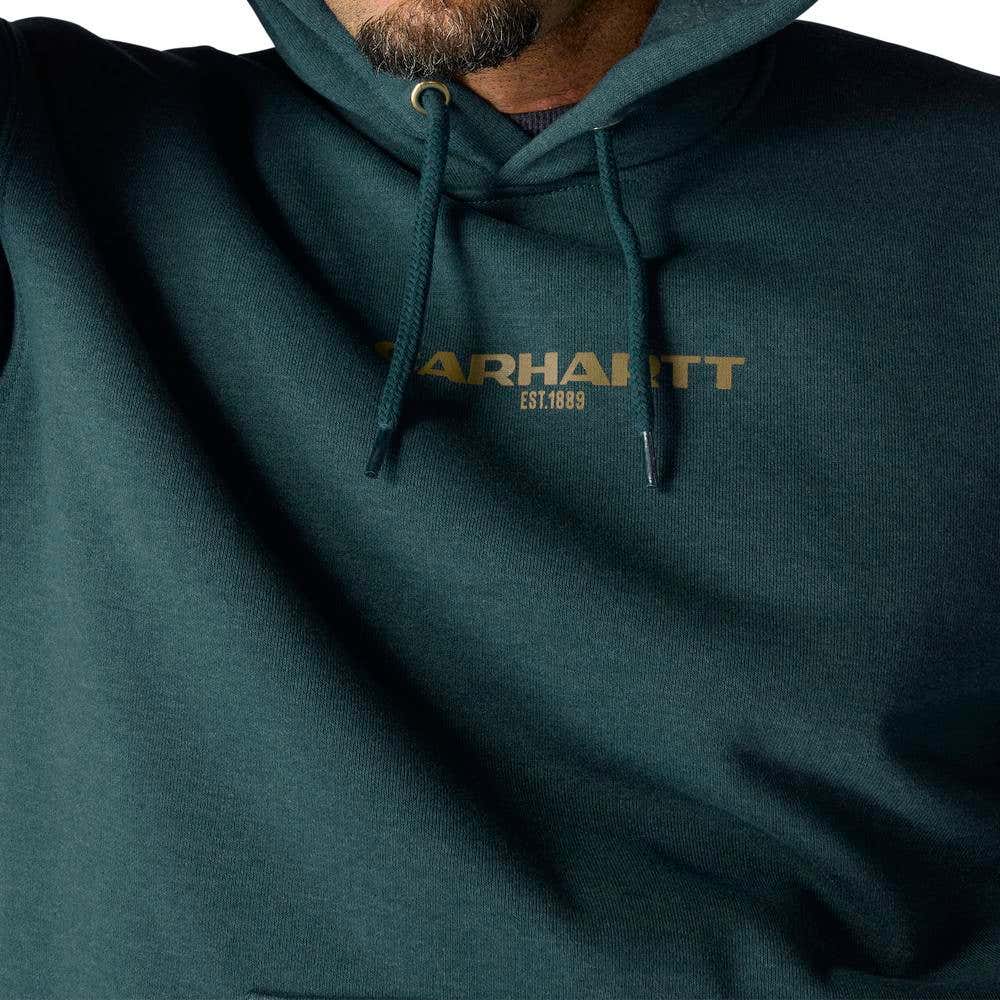 Carhartt Men's Rain Defender Loose Fit Midweight 1889 Graphic Sweatshirt, Heather Gray, L