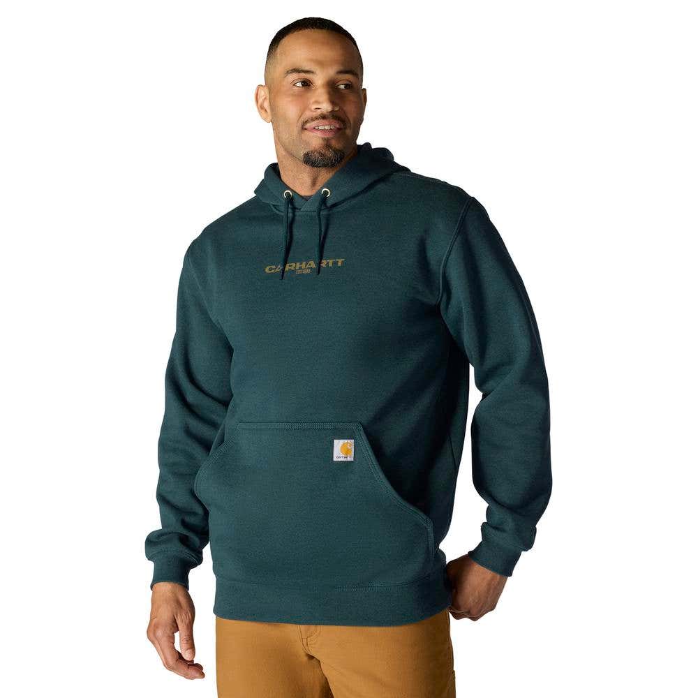 Carhartt Men's Rain Defender Loose Fit Midweight 1889 Graphic Sweatshirt, Heather Gray, L