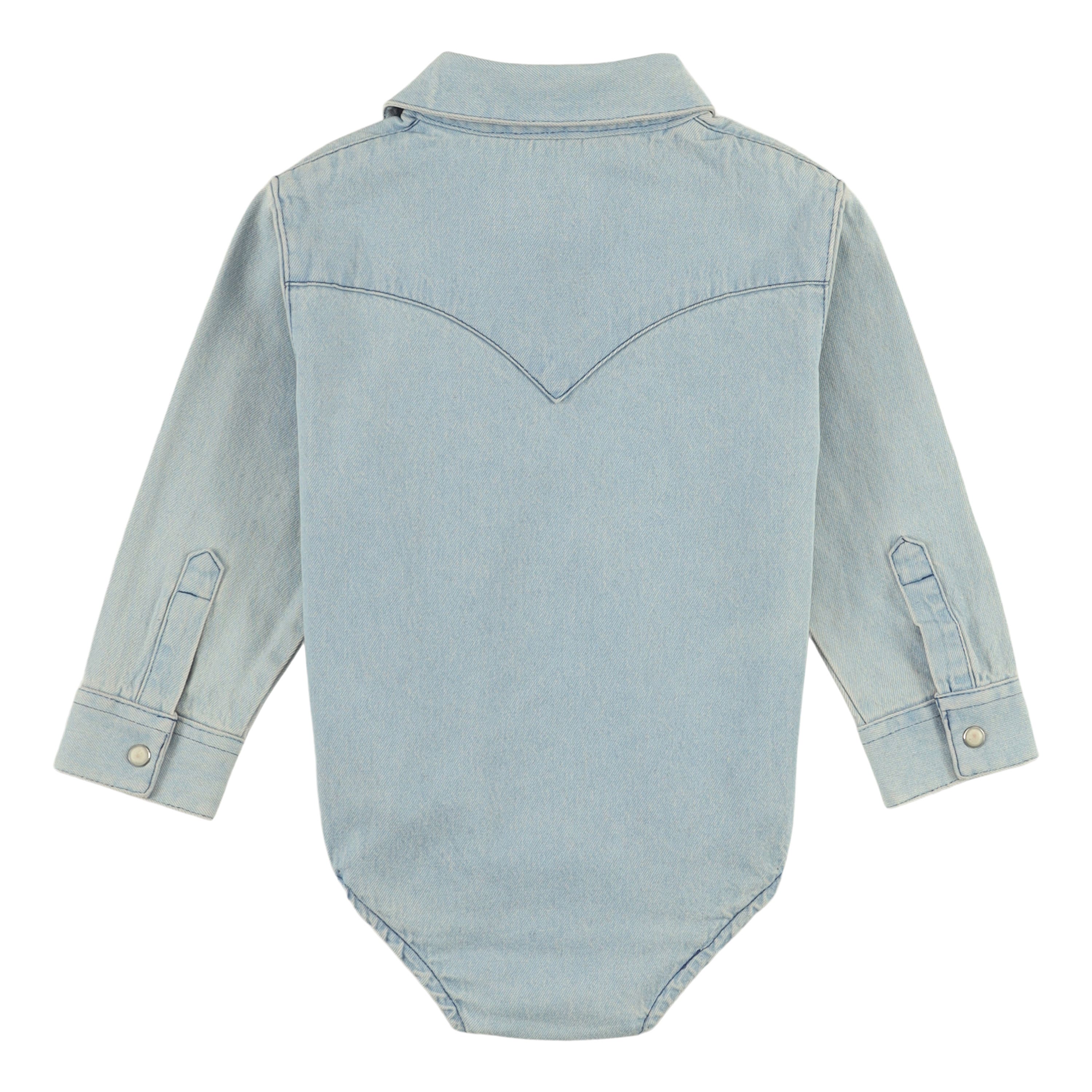 Wrangler 10PQ1371D 24 Infant Onesie Bodysuit, Boy's, 24M, Blue, Cotton, Long Sleeve, Spread