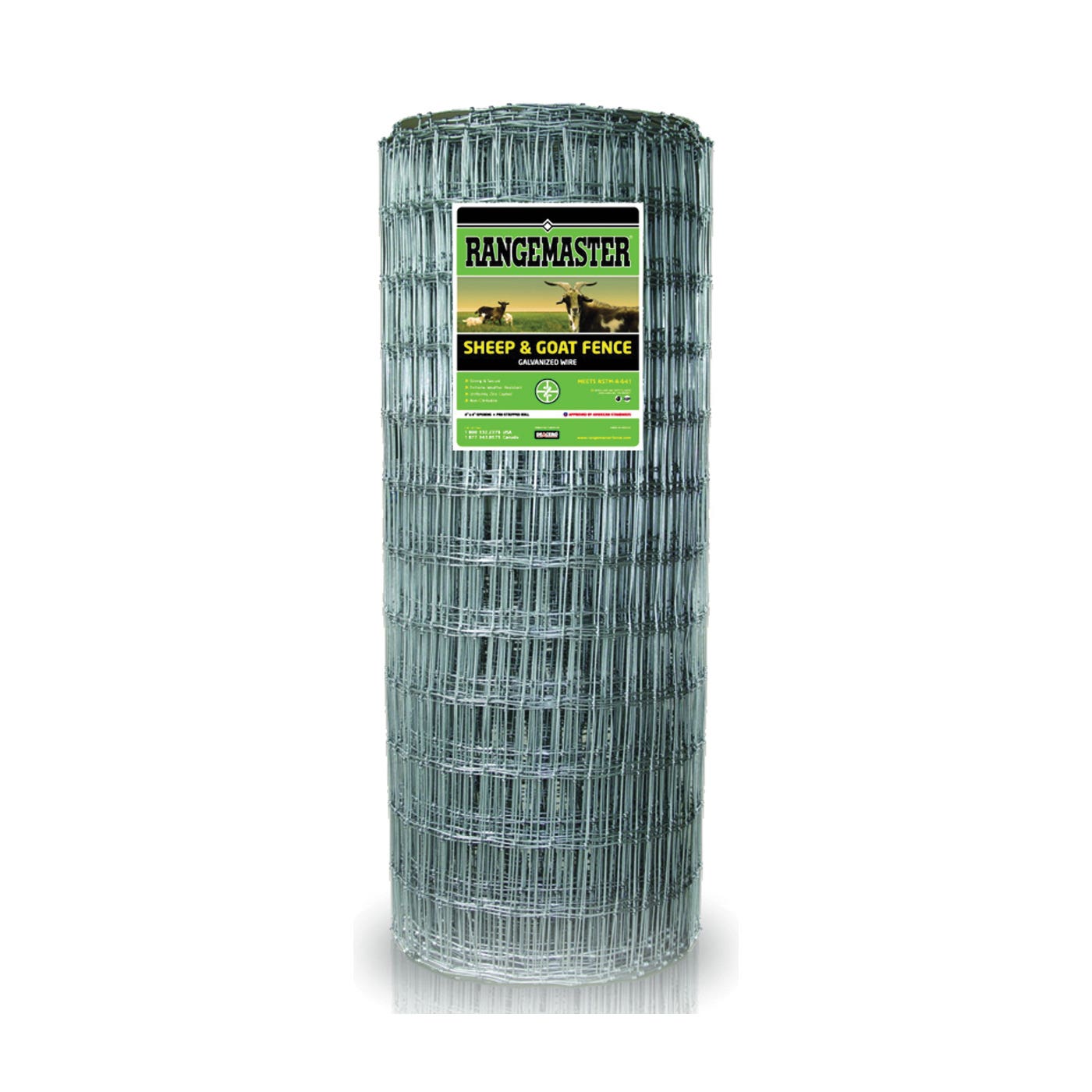 Rangemaster 6965 Sheep and Goat Fence, 330 ft L, 48 in H, 4 x 4 in Mesh, 12.5 Gauge, Zinc