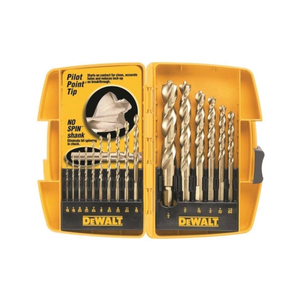 DEWALT DW1956 Drill Bit Set, High Performance, 16-Piece, Steel, Ferrous Oxide