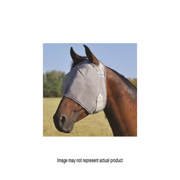 Cashel Standard Fly Mask with Ears, Nylon Mesh, Gray