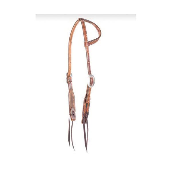 Martin Saddlery Slip Ear Headstall, Rope Border, Leather, Chestnut