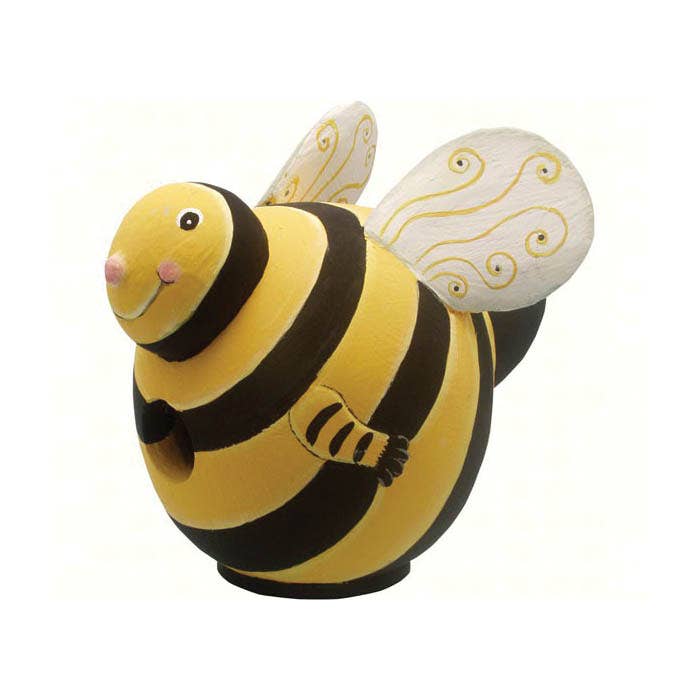 Songbird ESSENTIALS Gord-O Bird House, 5.9 in W, 8-1/2 in D, 8-1/2 in H, Bumblebee, Wood