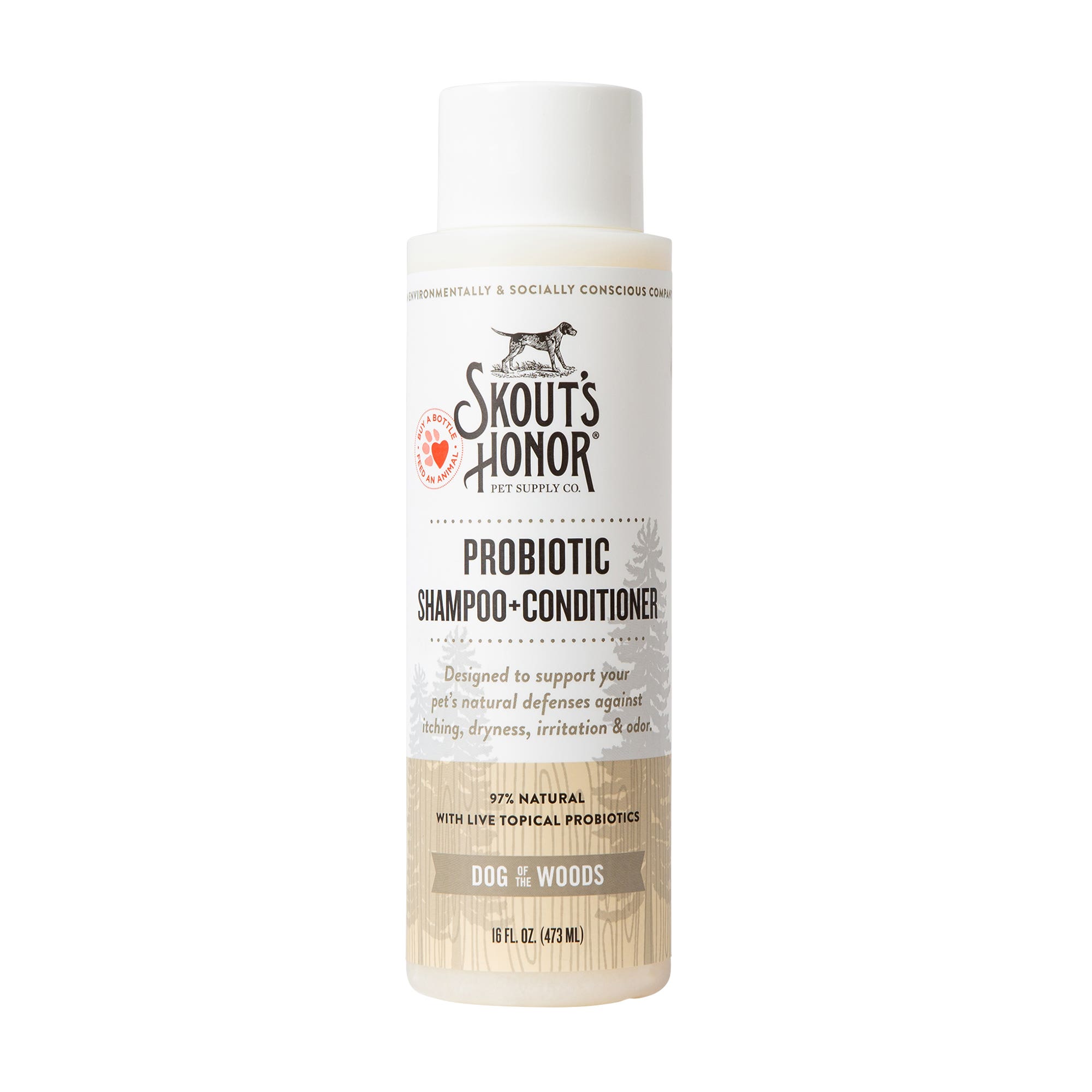 Skout's Pet Probiotic Shampoo and Conditioner, Sandalwood Vanilla, 16 oz