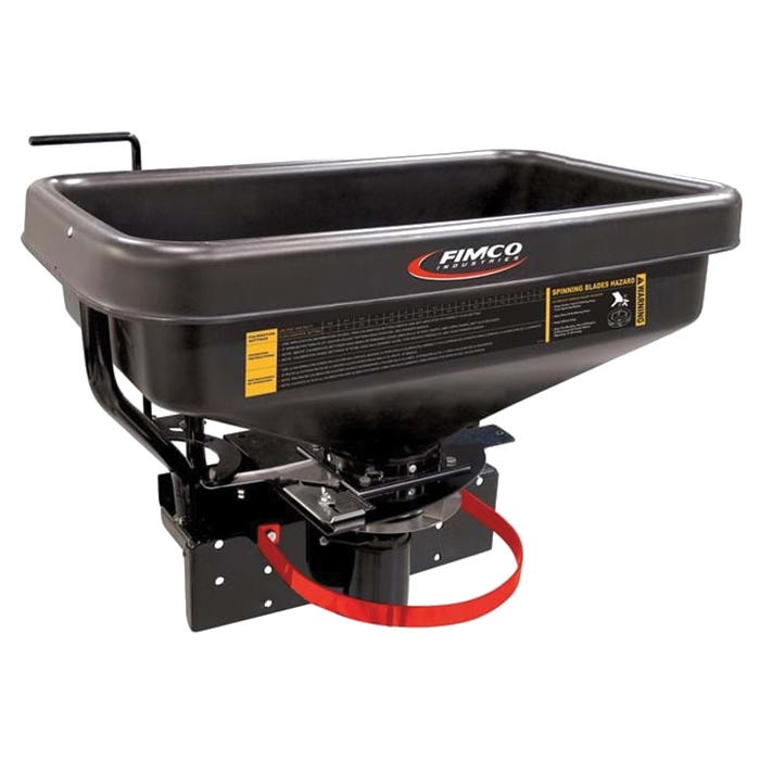 Fimco ATV Dray Material Spreader, 145 lb Hopper, 5 to 45 ft W Spreading