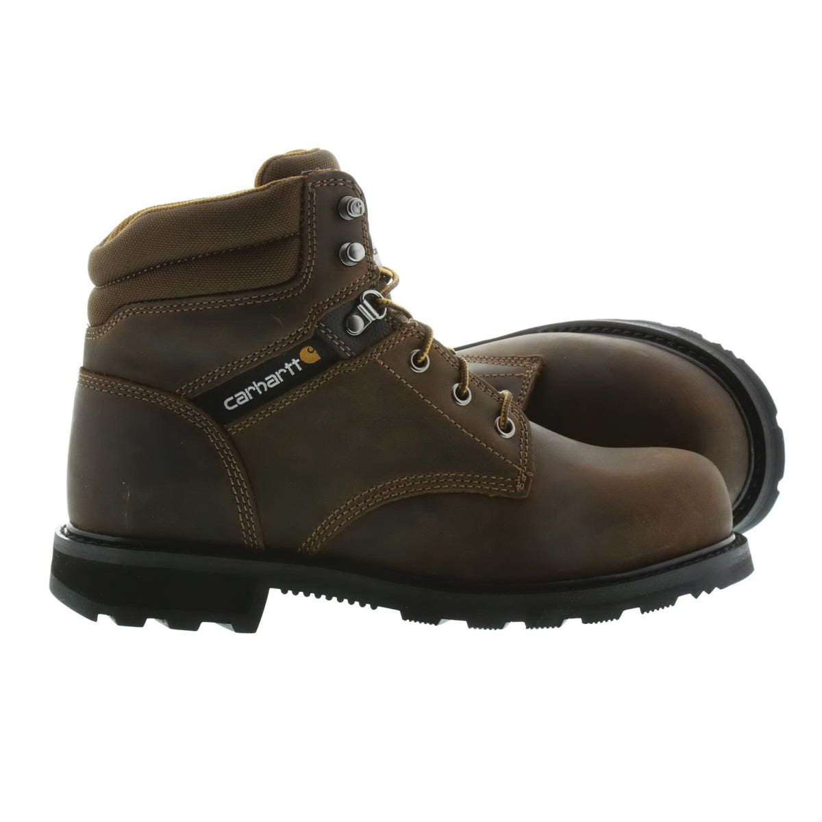 Carhartt Work Boots, 9.5, W, Dark Brown Oil Tanned, Leather Upper, Lace-Up Closure