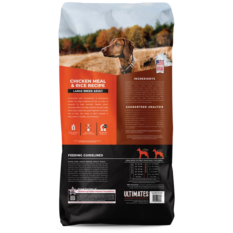 Pro Pac Ultimates Large Breed Adult Dog Food Chicken Meal and Rice 28 lb