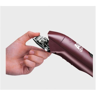 Andis Super Clipper with T-84 Detachable Blade, 2-Speed, Corded, Polymer, Burgundy, Matte Maroon