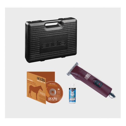 Andis Super Clipper with T-84 Detachable Blade, 2-Speed, Corded, Polymer, Burgundy, Matte Maroon
