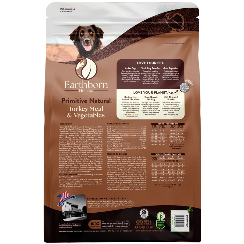 Earthborn Holistic Primitive Natural Dog Food, Dry, 5 lb
