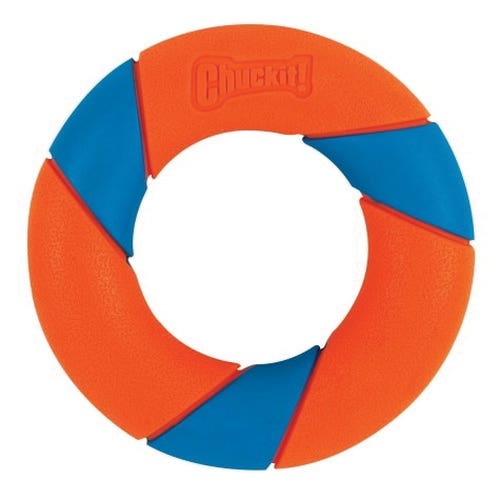 Chuckit! Dog Toy, One-Size, Chew, Fetch Toy, UltraRing, Blue/Orange