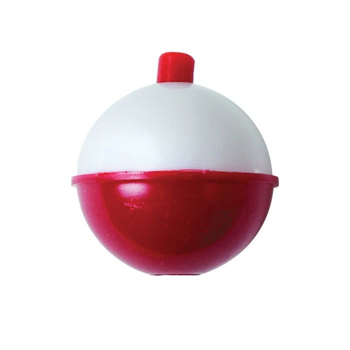 Eagle Claw 07020-004 Fishing Float, Snap-On, 1-1/2 in, 1-1/2 in Dia, Red/White