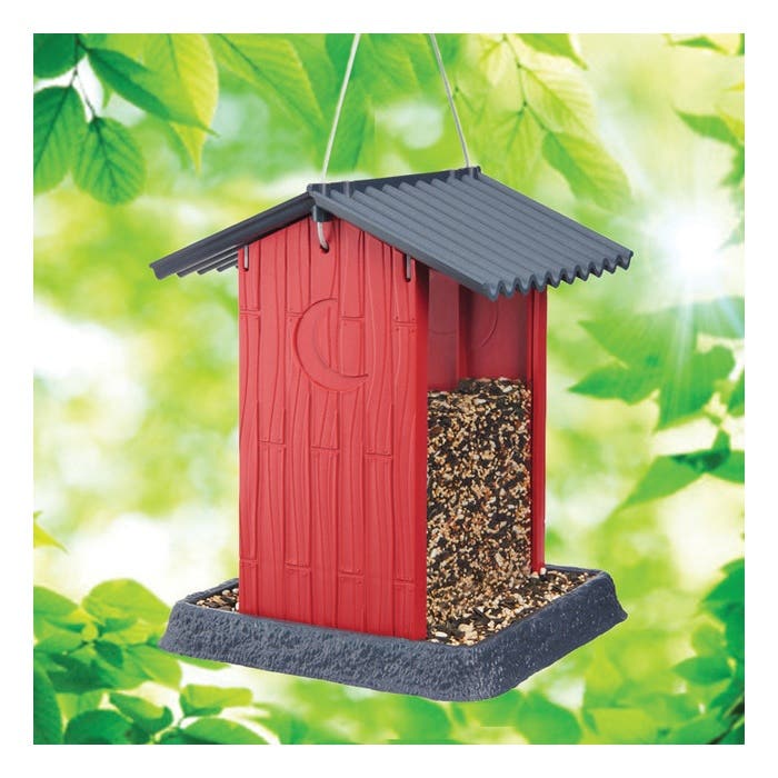 North States Red Shed Hanging Hopper Bird Feeder