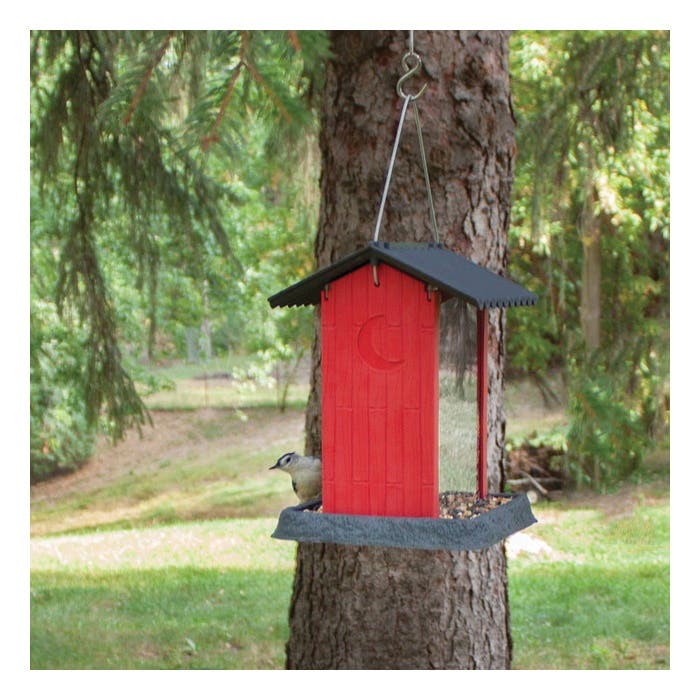 North States Red Shed Hanging Hopper Bird Feeder
