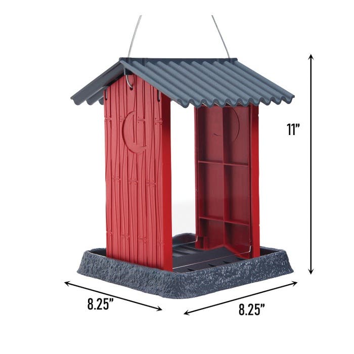 North States Red Shed Hanging Hopper Bird Feeder