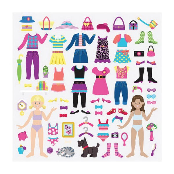 Melissa & Doug Puffy Stickers Dress-Up Play Set, 11-1/2 in L, 8-1/4 in W