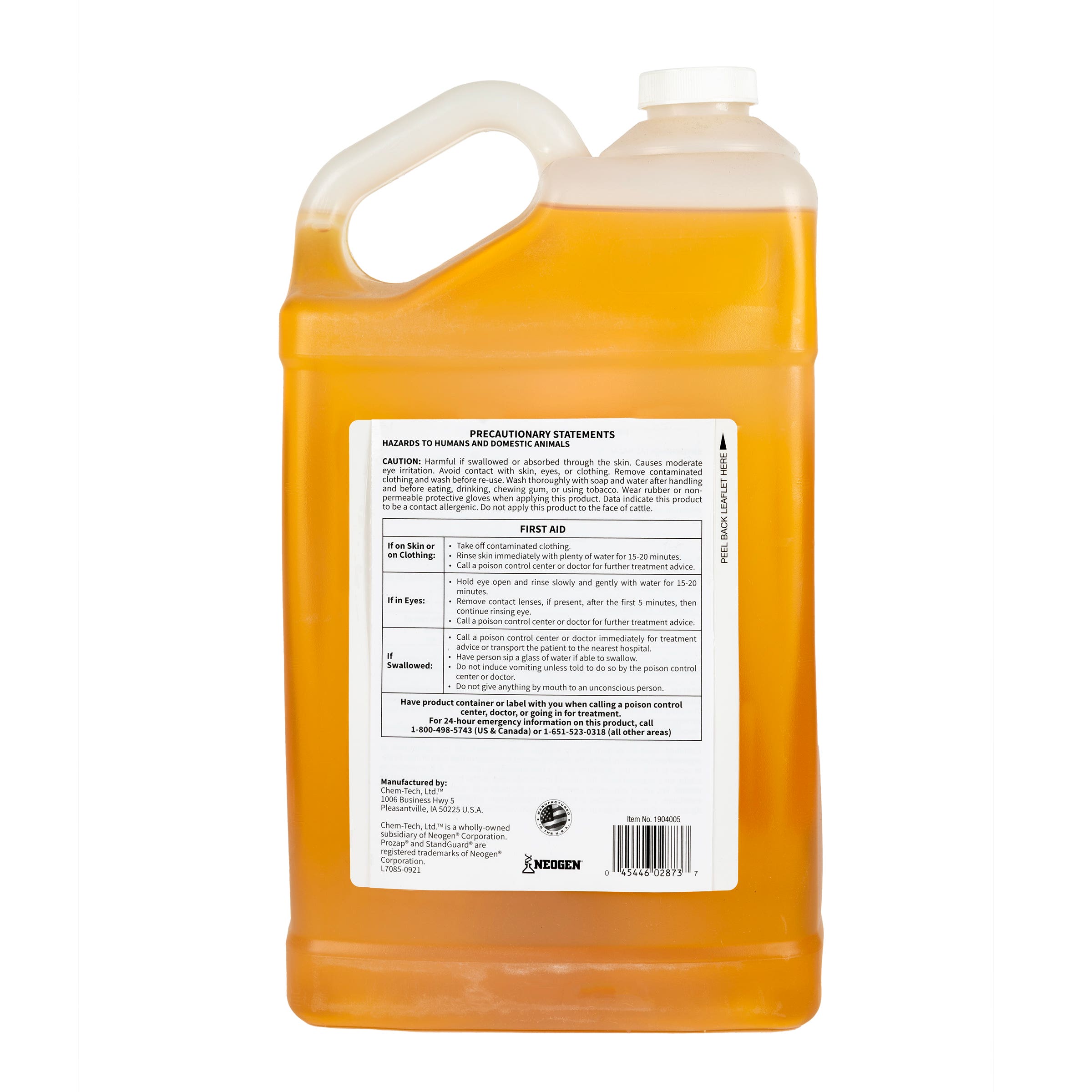 Prozap StandGuard Pour-On Insecticide, Liquid, Yellow, Oily, 4.5 L Bottle