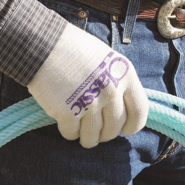 Classic Roping Gloves, Cotton/Synthetic Fiber, Green