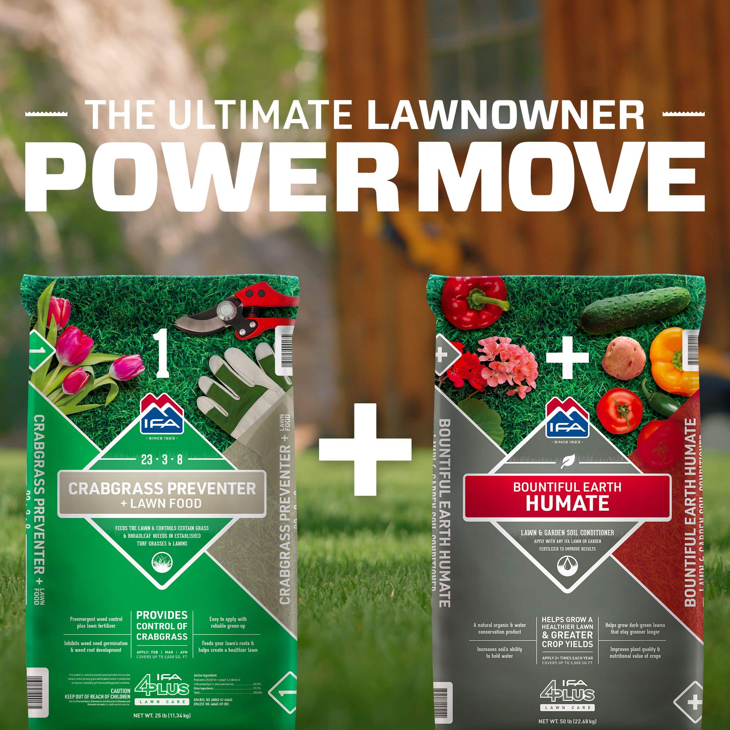 IFA Crabgrass Preventer + Lawn Food, 25 Lb. Bag, 23-3-8
