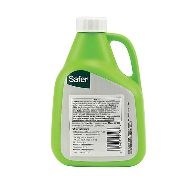 Safer Insect Killing Soap, Liquid, Spray Application, 16 oz Bottle