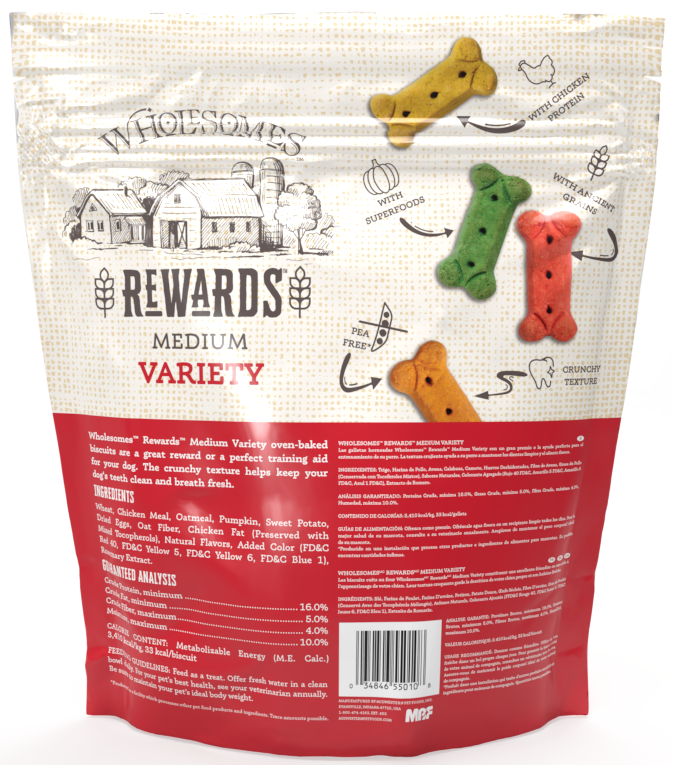 SPORTMiX Wholesomes Variety Dog Biscuit Treat, M Breed, 20 lb