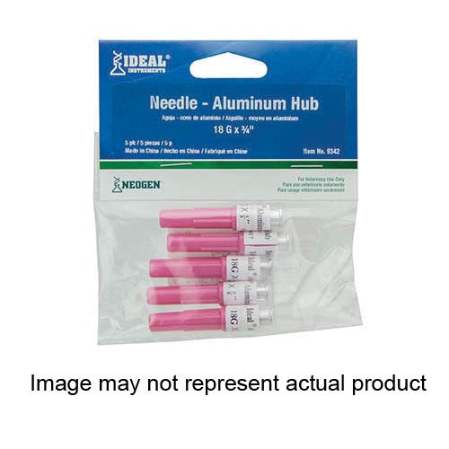 Ideal 9348 Hub Needle, Aluminum/Stainless Steel, 18 ga, 1 in L, 25/PK