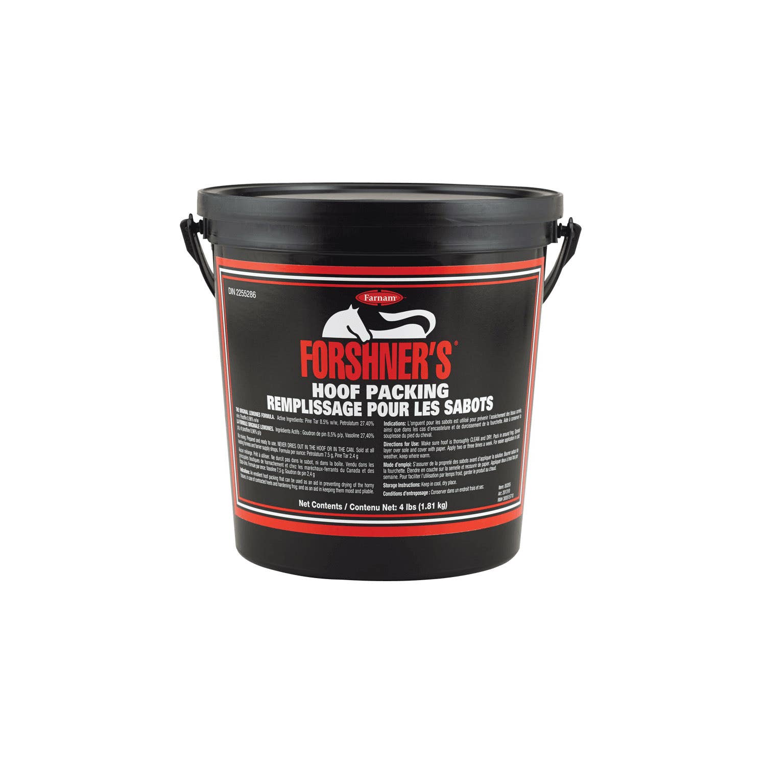 Farnam 80205 Hoof Packing, Black, Paste, 4 lb