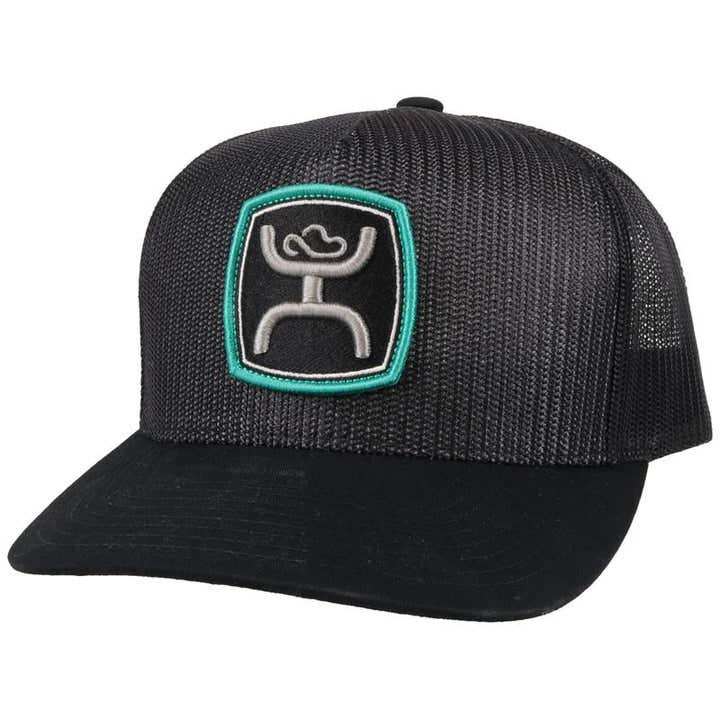 Hooey Hat, Hooey Logo, One-Size, Black/Gray/Turquoise