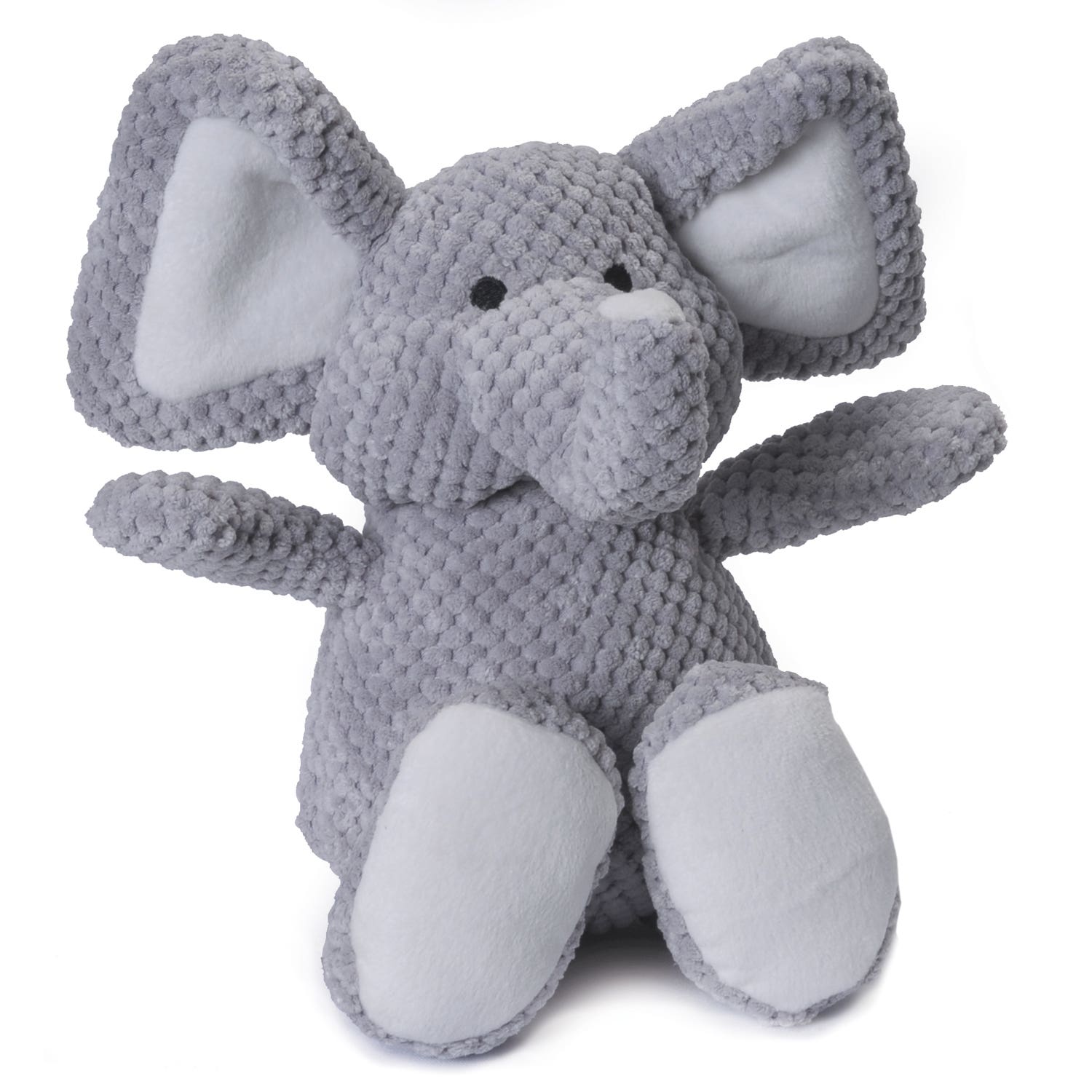 godog Checkers 770962 Dog Toy, L, Squeaker Toy, Elephant, Gray