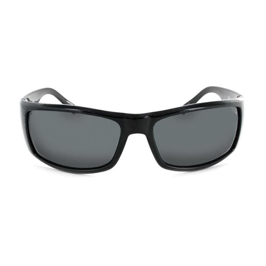 Optic Nerve Fourteener Sunglasses, Rectangle Frame, Polycarbonate Frame, Shiny Black Frame, Polarized, Smoke Lens